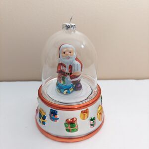 MR. CHRISTMAS Musical Spinning Christmas Ornament Santa Dome Presents Holiday